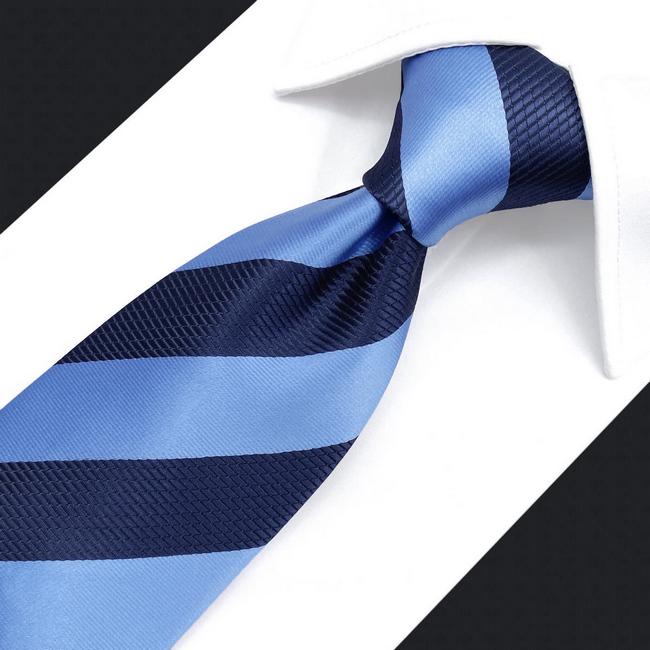 shlax & wing B47 Royal Blue Navy Blue Striped Mens Ties Pocket Square Set Fashion Party 63″ Classic Skinny Necktie Envío internacional gratuito