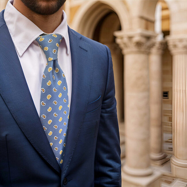 shlax & wing B48 Royal Blue Paisley Mens Neckties Set Fashion Pocket Square Extra Long Size Business Wedding Tienda de fábrica