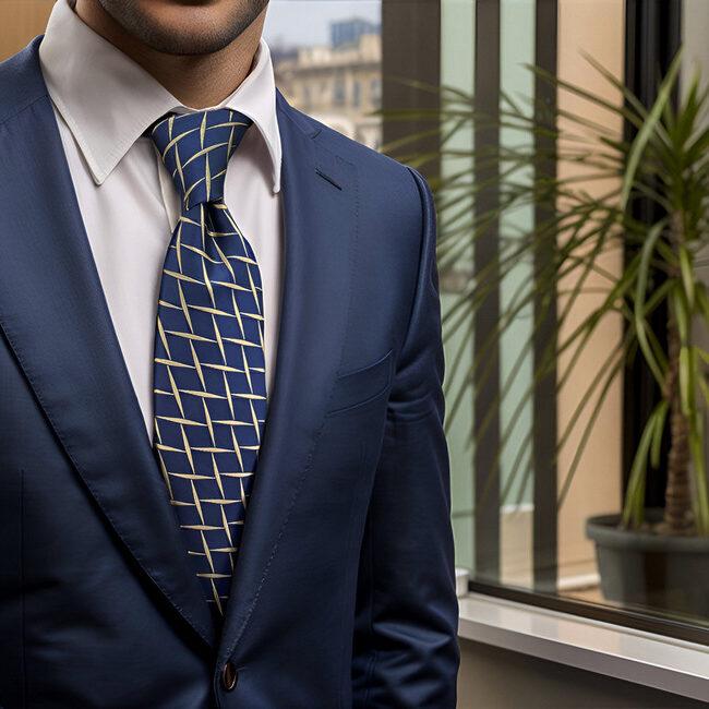 shlax & wing B51 Navy Blue Geometric Mens Neckties Pocket Square Set Fashion Party 63″ Classic Skinny Necktie Precios de Black Friday
