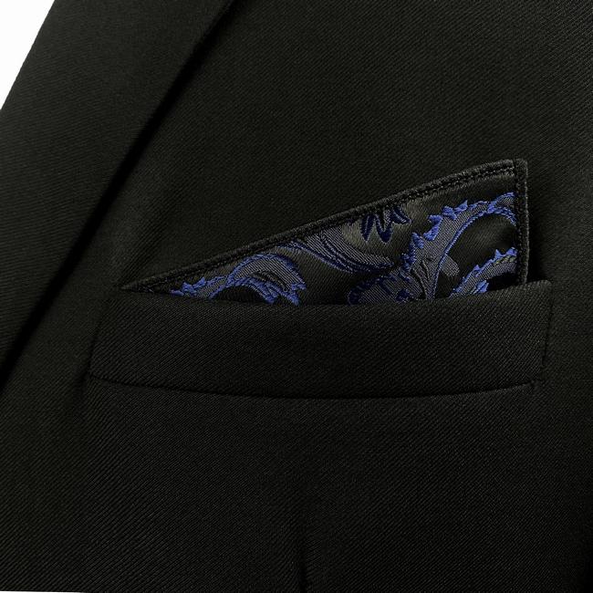 shlax & wing GH14 Navy Blue Geometric Silk Mens Pocket Square Fashion Business Classic Party Hanky En oferta
