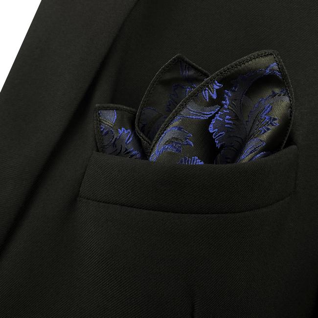 shlax & wing GH14 Navy Blue Geometric Silk Mens Pocket Square Fashion Business Classic Party Hanky En oferta
