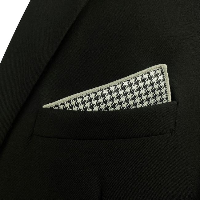 shlax & wing JH20 Checks Pattern White Black Pocket Square Mens Neckties Jacquard Woven Hanky Última moda