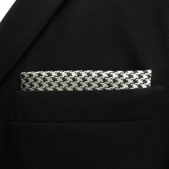 shlax & wing JH20 Checks Pattern White Black Pocket Square Mens Neckties Jacquard Woven Hanky Última moda