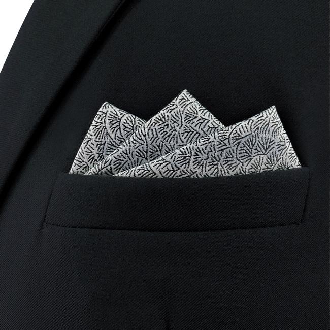 shlax & wing AH43 White Black Pattern Mens Pocket Square Fashion Dress Unique Accessory Handkerchief Devoluciones gratuitas