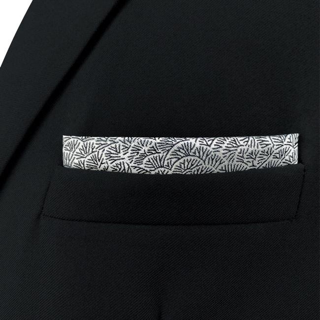 shlax & wing AH43 White Black Pattern Mens Pocket Square Fashion Dress Unique Accessory Handkerchief Devoluciones gratuitas