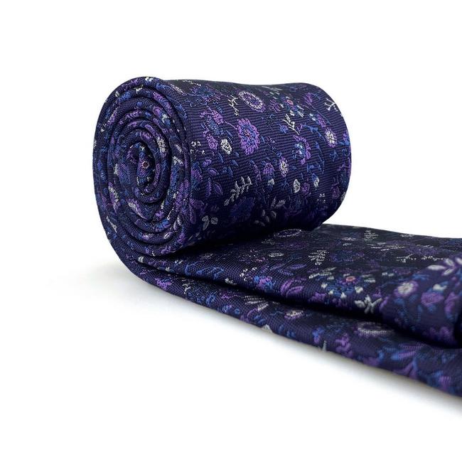 shlax & wing B52 Purple Floral Mens Neckties Pocket Square Set Classic Dress Party Fashion Extra Long Size Wedding 2025
