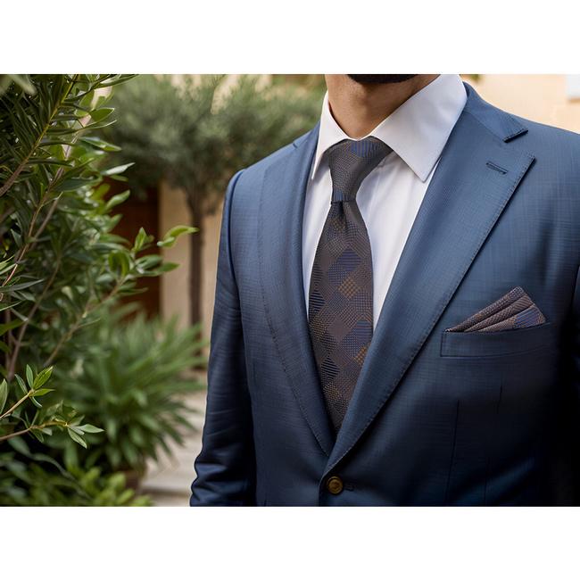 shlax & wing B53 Brown Checkes Mens Neckties Pocket Square Set Classic Fashion Business Extra Long Size Groom En línea