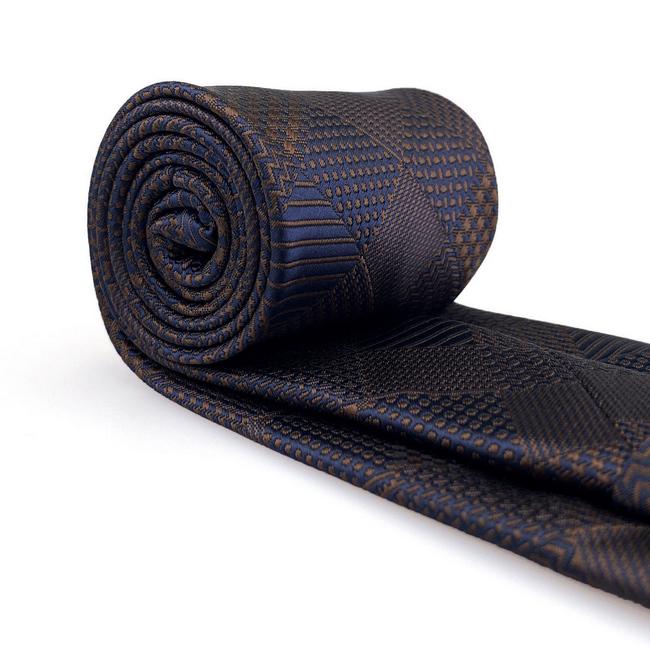 shlax & wing B53 Brown Checkes Mens Neckties Pocket Square Set Classic Fashion Business Extra Long Size Groom En línea