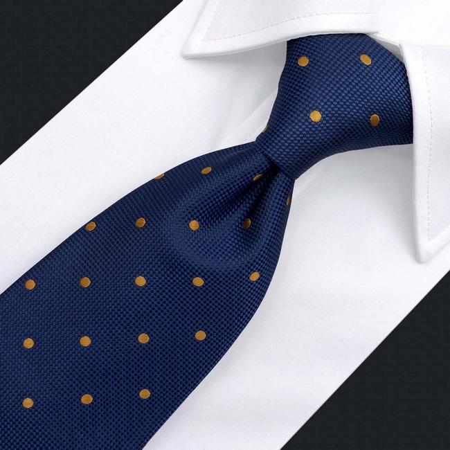 shlax & wing B54 Blue Polka Dots Mens Neckties Pocket Square Set Classic Fashion Business Extra Long Size Outlet