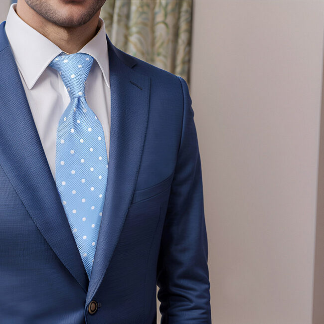 shlax & wing B55 Light Blue Polka Dots Mens Neckties Pocket Square Set Fashion Party 63″ Classic Skinny Necktie Outlet online
