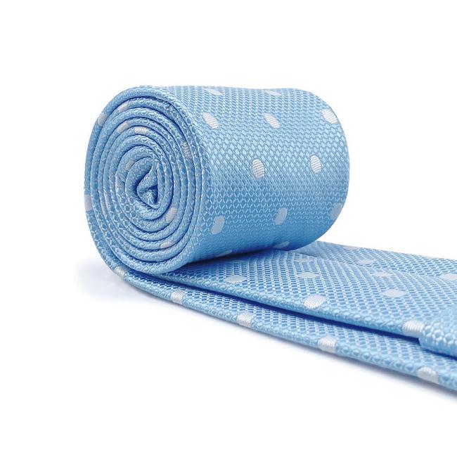 shlax & wing B55 Light Blue Polka Dots Mens Neckties Pocket Square Set Fashion Party 63″ Classic Skinny Necktie Outlet online