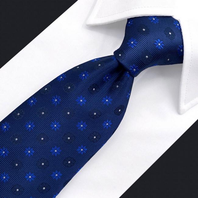 shlax & wing B56 Blue Floral Mens Neckties Pocket Square Set Classic Fashion Wedding Extra Long Size Rebajas
