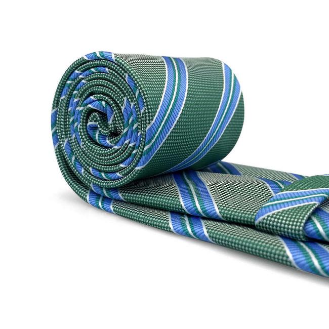 shlax & wing B57 Green Striped Mens Necktie Set Business Pocket Square Extra Long Size Classic Wedding Ofertas