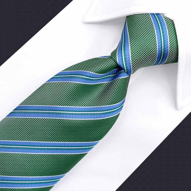 shlax & wing B57 Green Striped Mens Necktie Set Business Pocket Square Extra Long Size Classic Wedding Ofertas