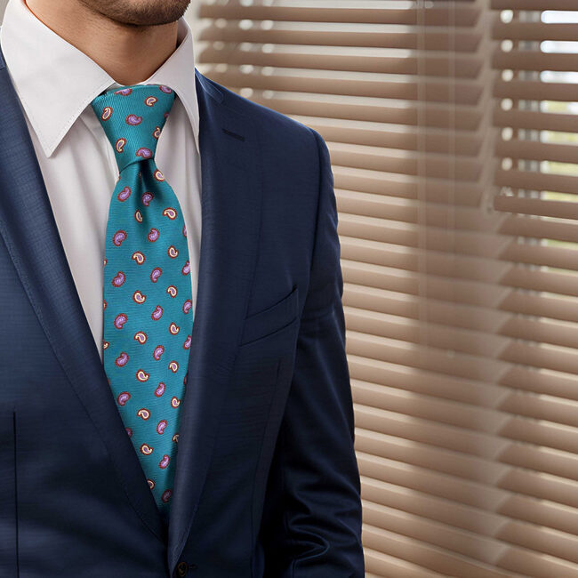 shlax & wing B58 Blue Green Paisley Mens Neckties Set Fashion Pocket Square Extra Long Size Business Wedding Venta caliente