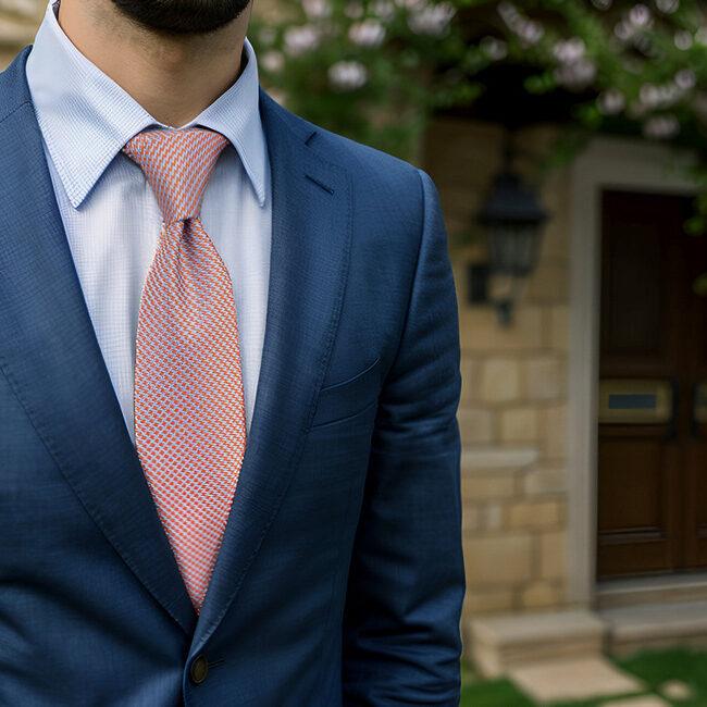 shlax & wing B60 Gray Orange Houndstooth Mens Neckties Pocket Square Set Fashion Party 63″ Classic Skinny Necktie Gran oferta