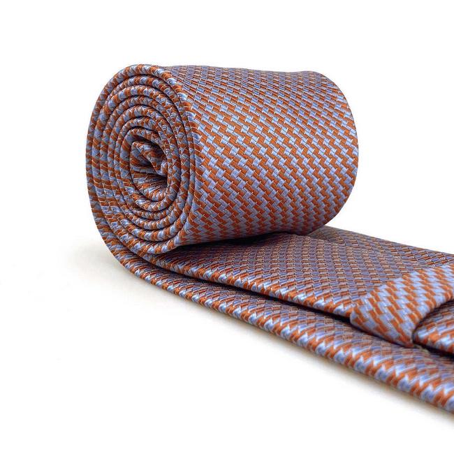 shlax & wing B60 Gray Orange Houndstooth Mens Neckties Pocket Square Set Fashion Party 63″ Classic Skinny Necktie Gran oferta