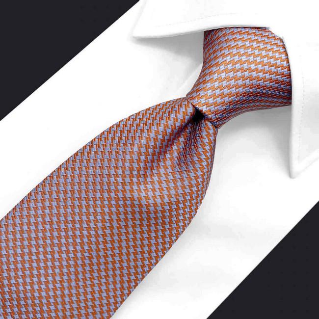 shlax & wing B60 Gray Orange Houndstooth Mens Neckties Pocket Square Set Fashion Party 63″ Classic Skinny Necktie Gran oferta