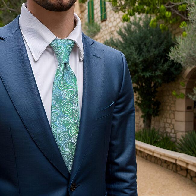 shlax & wing B61 Aqua Geometric Mens Neckties Pocket Square Set Classic Fashion Wedding Extra Long Size Rebajas baratas