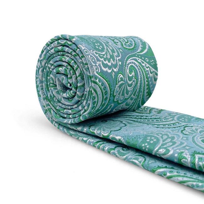 shlax & wing B61 Aqua Geometric Mens Neckties Pocket Square Set Classic Fashion Wedding Extra Long Size Rebajas baratas