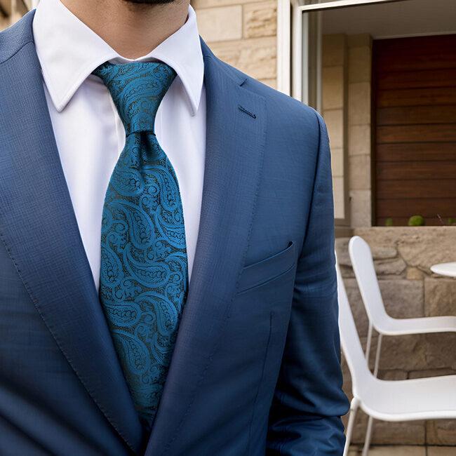 shlax & wing B62 Dark Teal Paisley Mens Neckties Pocket Square Set Fashion Party 63″ Classic Skinny Necktie Groom Rebajas de fábrica
