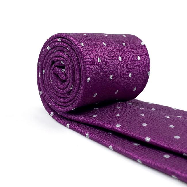 shlax & wing B63 Dark Magenta Purple Dots Mens Neckties Pocket Square Set Classic Fashion Wedding Extra Long Size Los más vendidos