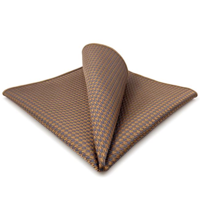 shlax & wing AH44 Mens Pocket Square Brown Gray Houndstooth Fashion Classic Party Gift Handkerchief Ventas relámpago