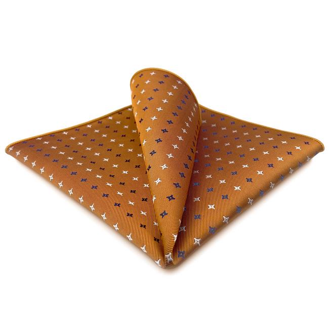 shlax & wing AH46 Orange Floral Mens Pocket Square Wedding Classic Handkerchief Gift Business Fashion