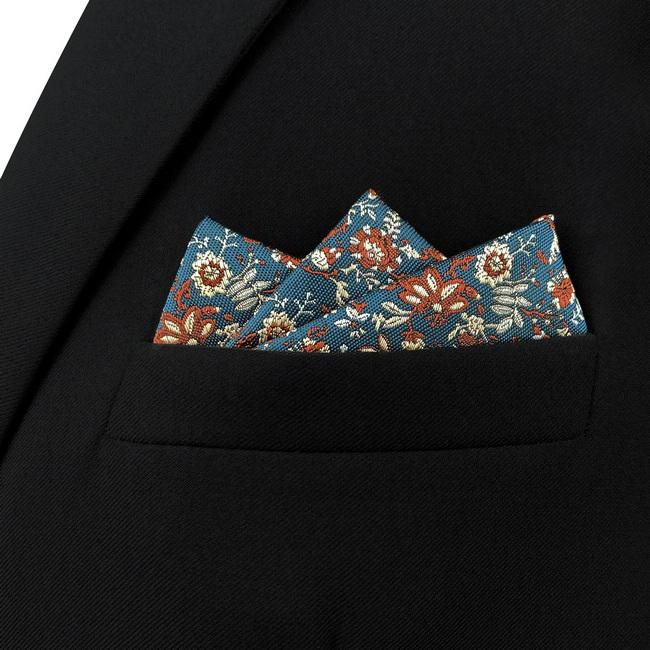 shlax & wing AH52 Seaweed Green Floral Mens Pocket Square Classic Dress Party Fashion Handkerchief Rebajas top
