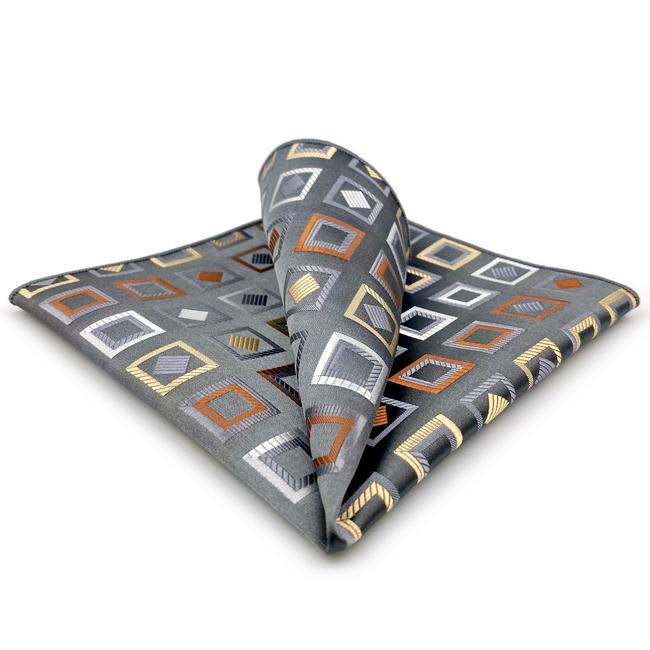 shlax & wing AH53 Grey Checkes Mens Pocket Square Classic Fashion Business Handkerchief Envío gratis