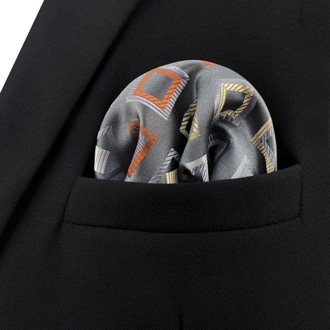 shlax & wing AH53 Grey Checkes Mens Pocket Square Classic Fashion Business Handkerchief Envío gratis