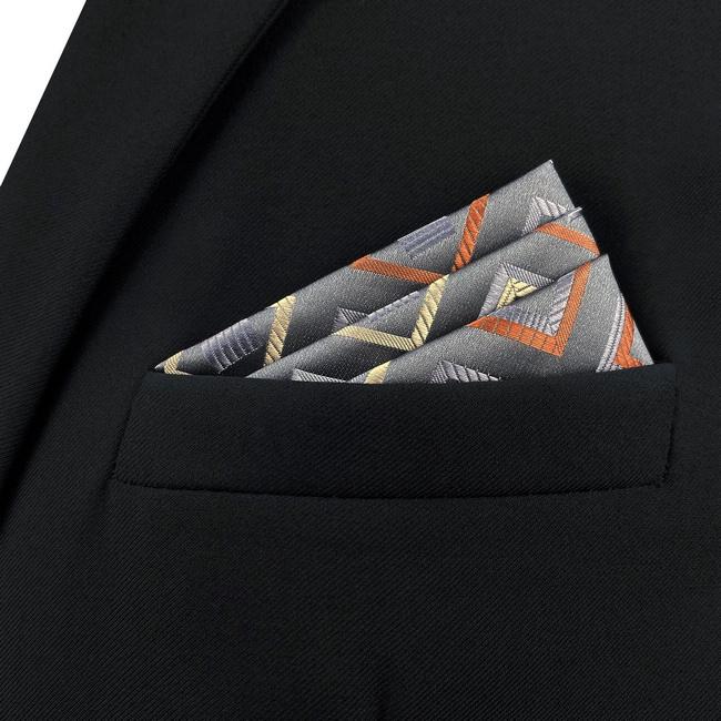shlax & wing AH53 Grey Checkes Mens Pocket Square Classic Fashion Business Handkerchief Envío gratis