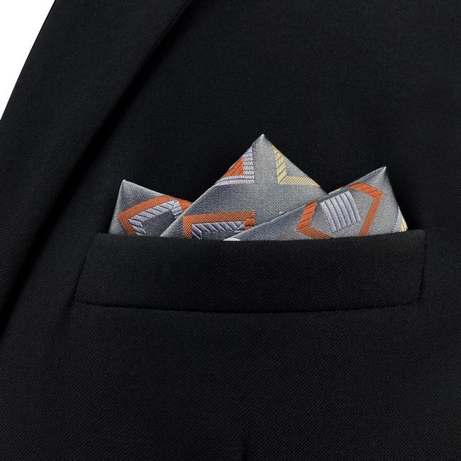 shlax & wing AH53 Grey Checkes Mens Pocket Square Classic Fashion Business Handkerchief Envío gratis
