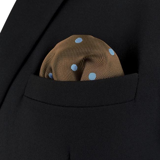 shlax & wing AH54 Brown Dots Mens Pocket Square Fashion Classic Wedding Business Handkerchief Oferta especial