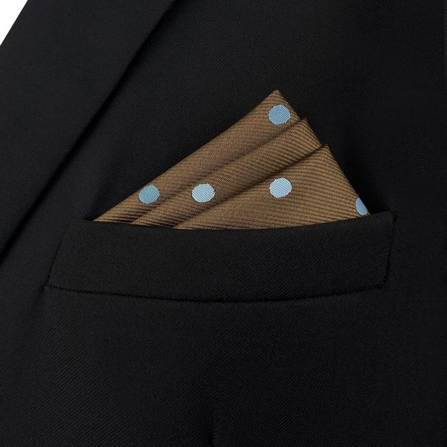 shlax & wing AH54 Brown Dots Mens Pocket Square Fashion Classic Wedding Business Handkerchief Oferta especial