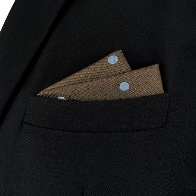shlax & wing AH54 Brown Dots Mens Pocket Square Fashion Classic Wedding Business Handkerchief Oferta especial