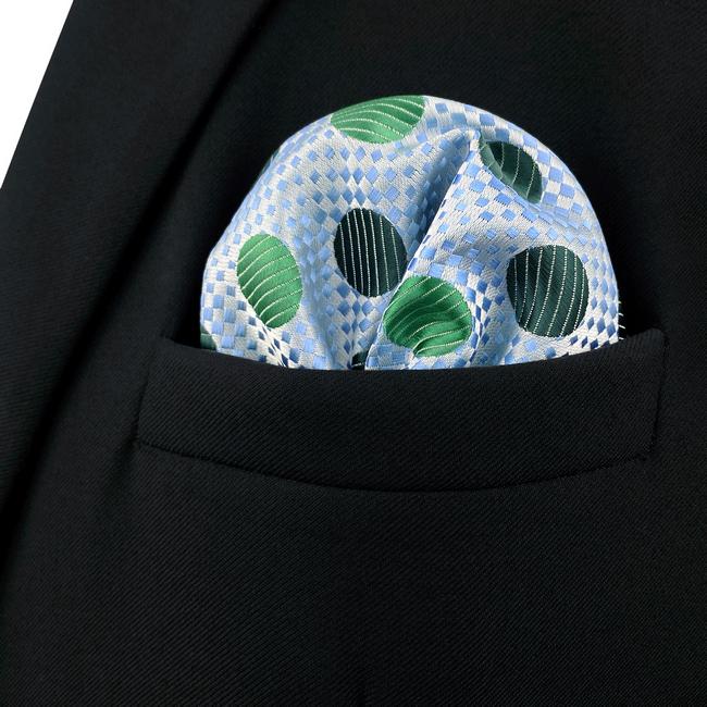 shlax & wing AH55 Emerald Green Polka Dots Mens Pocket Square Fashion Classic Wedding Handkerchief Envío gratis