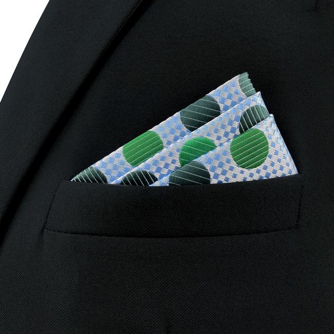 shlax & wing AH55 Emerald Green Polka Dots Mens Pocket Square Fashion Classic Wedding Handkerchief Envío gratis