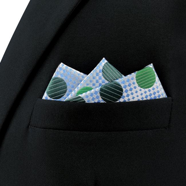 shlax & wing AH55 Emerald Green Polka Dots Mens Pocket Square Fashion Classic Wedding Handkerchief Envío gratis