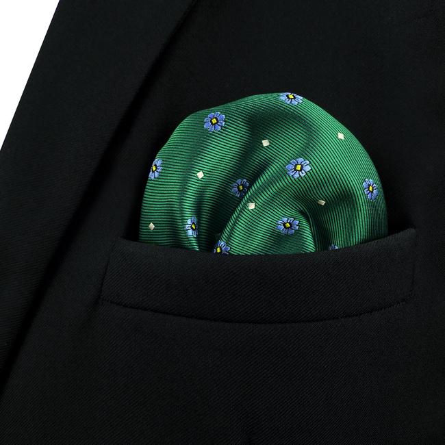shlax & wing AH56 Green Floral Mens Pocket Square Wedding Fashion Acceossories Gift Handkerchief Últimos 3 días