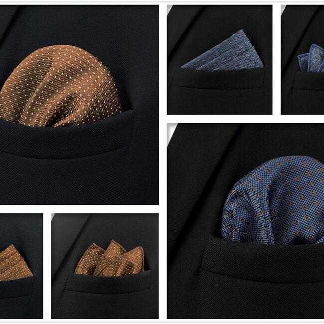 shlax & wing 5 Pieces Polka Dots Mens Pocket Square Set Brand New Gift Classic Acceossories 5-16 COMPRAR AHORA