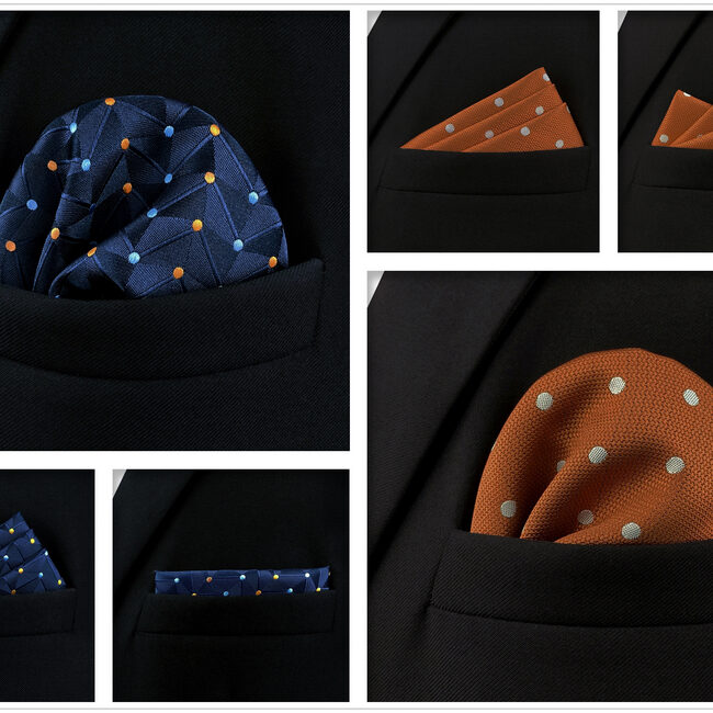 shlax & wing 5 Pieces Polka Dots Mens Pocket Square Set Brand New Gift Classic Acceossories 5-16 COMPRAR AHORA