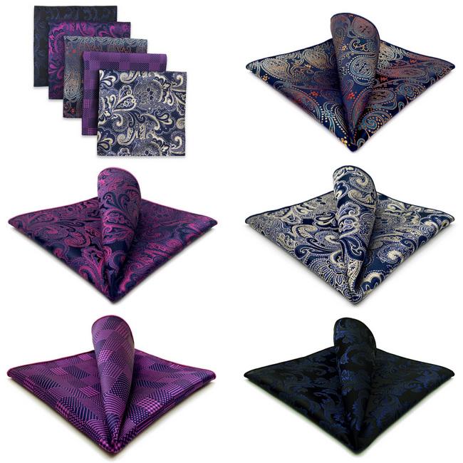 shlax & wing 5 Pieces Assorted Fashion Mens Pocket Square Classic Handkerchiefs Set 2-61 ÚLTIMAS EDICIONES
