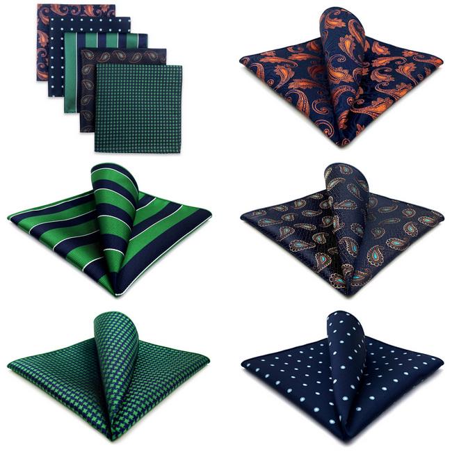 shlax & wing 5 Pieces Assorted Fashion Mens Pocket Square Classic Handkerchiefs Set 2-66 Precio de fábrica