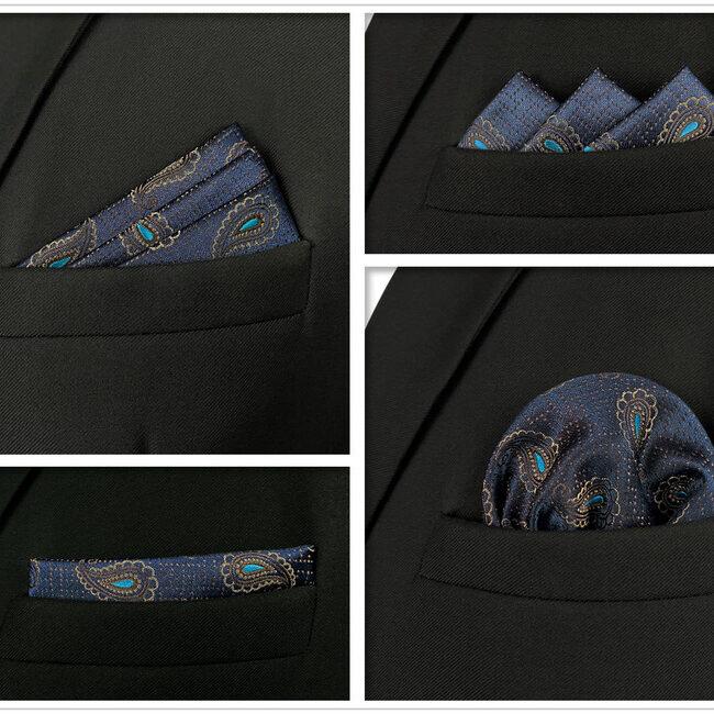 shlax & wing 5 Pieces Assorted Fashion Mens Pocket Square Classic Handkerchiefs Set 2-66 Precio de fábrica