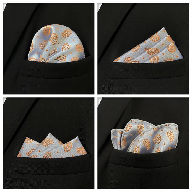 shlax & wing 5 Pieces Mens Pocket Square Assorted Fashion Gift Classic Handkerchiefs Set 2-102 Solo hoy