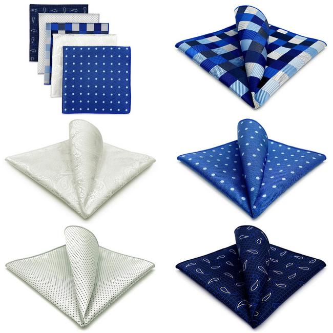 shlax & wing 5 Pieces Mens Pocket Square Assorted Fashion Gift Classic Handkerchiefs Set 2-96 Oferta especial de fábrica