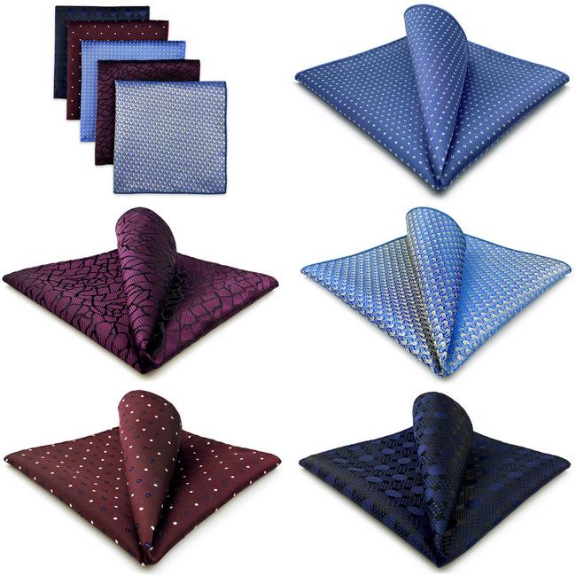 shlax & wing 5 Pieces Assorted Fashion Mens Pocket Square Classic Handkerchiefs Set 2-78 Solo queda un día