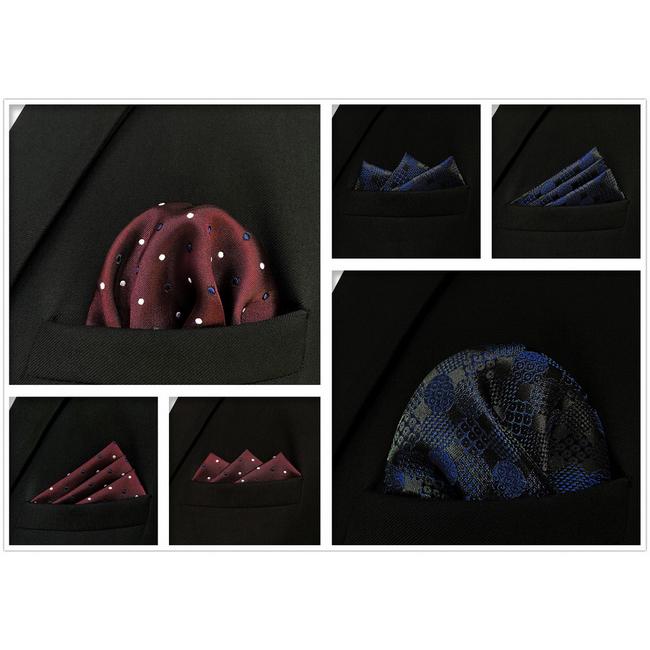 shlax & wing 5 Pieces Assorted Fashion Mens Pocket Square Classic Handkerchiefs Set 2-78 Solo queda un día