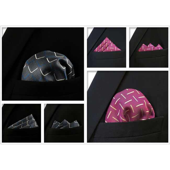shlax & wing 5 Pieces Assorted Fashion Mens Pocket Square Classic Handkerchiefs Set 2-39 Superdescuento